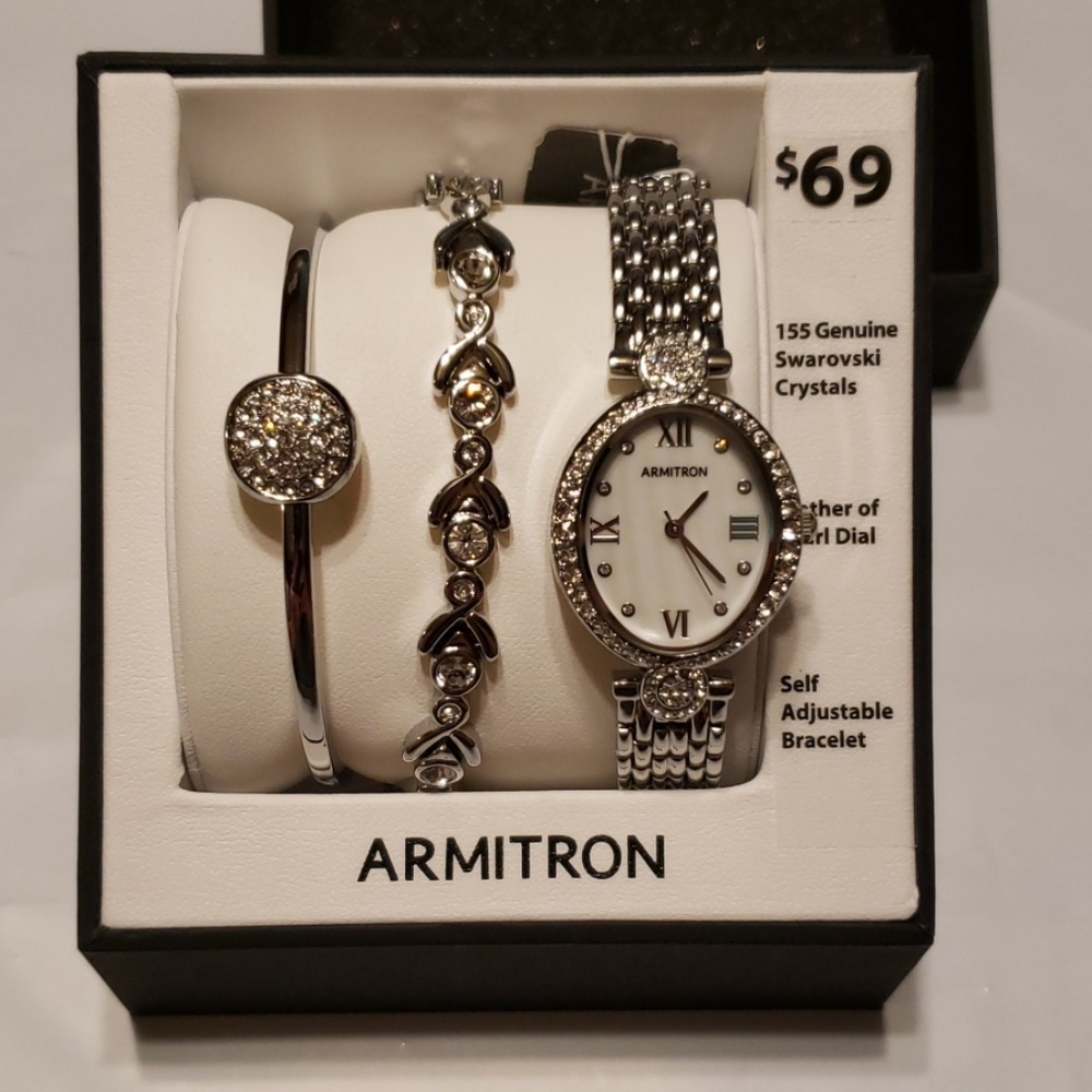Armitron Crystal Bracelet and Watch Gift Set
